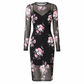 🔥Beliebtes Produkt ！✨2-Teiler Damen Kleid Set mit langärmligem, meshartigem und kettenbedrucktem Bodycon Midikleid und Unterkleid