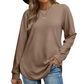 📢📢50%Rabatt!!!🎉✨Einfarbiges Damen-Longsleeve mit High-Low-Saum