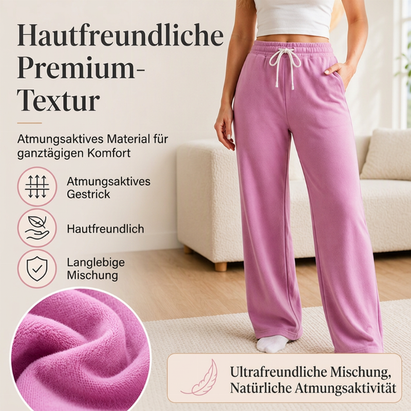 🔥Beliebtes Produkt ！✨Freizeit-Hose mit hoher Taille und weitem Bein für Damen