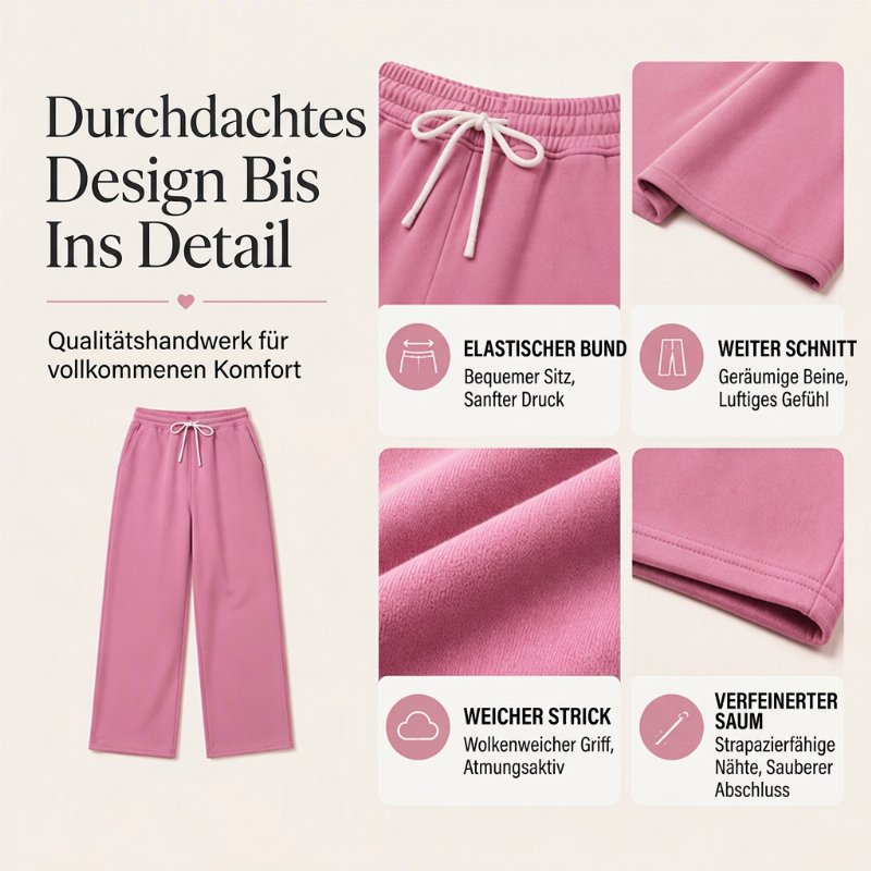 🔥Beliebtes Produkt ！✨Freizeit-Hose mit hoher Taille und weitem Bein für Damen