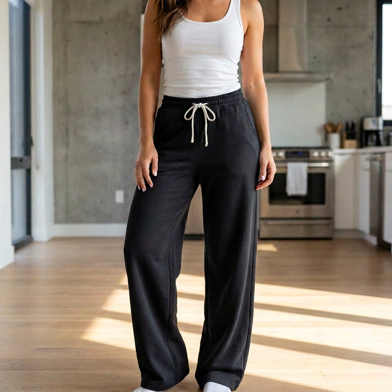 🔥Beliebtes Produkt ！✨Freizeit-Hose mit hoher Taille und weitem Bein für Damen