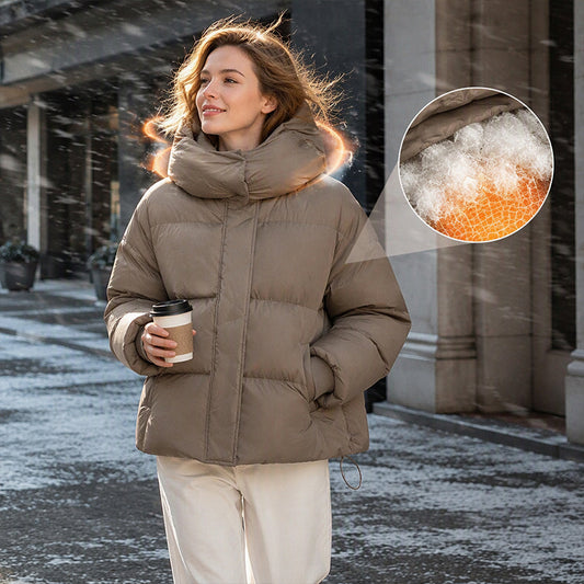 📢📢50%Rabatt!!!🎉✨Dicke, kurze Winterjacke mit Kapuze für Damen
