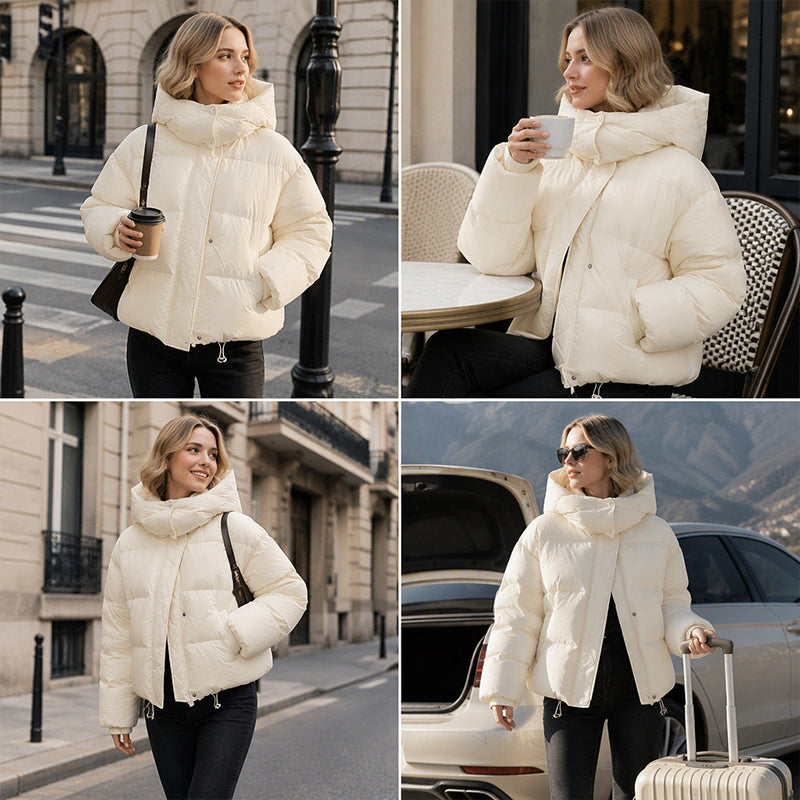 📢📢50%Rabatt!!!🎉✨Dicke, kurze Winterjacke mit Kapuze für Damen