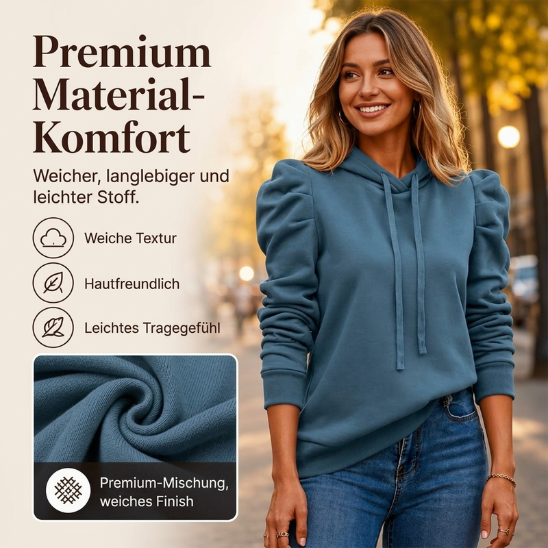 ☁️ Damen Hoodie mit Puffärmeln – Lässig, feminin & immer passend – Jetzt 50% Rabatt!