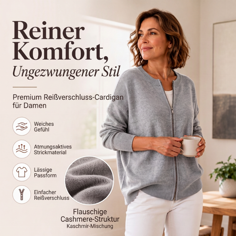 🙌 70% WiederkaufquoteLockere Damen-Strickjacke mit Reißverschluss