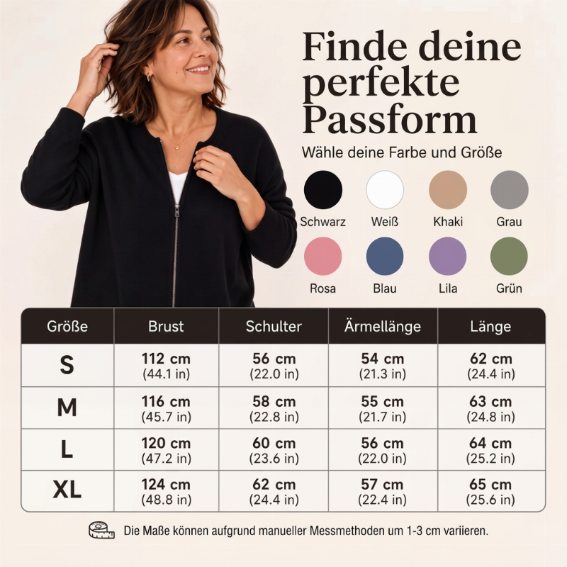 🙌 70% WiederkaufquoteLockere Damen-Strickjacke mit Reißverschluss