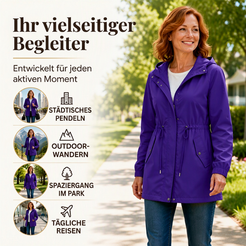 🏷️ Halber Preis – jetzt zugreifen! ✨ Damen mittellänge Windjacke mit Kapuze
