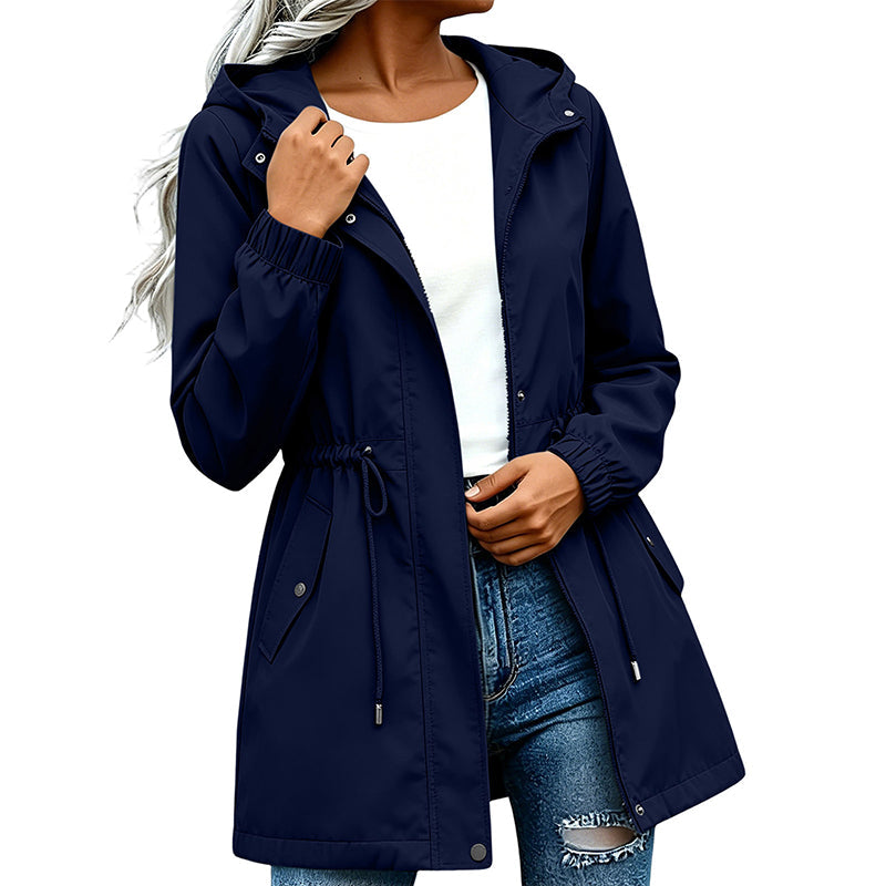 🏷️ Halber Preis – jetzt zugreifen! ✨ Damen mittellänge Windjacke mit Kapuze