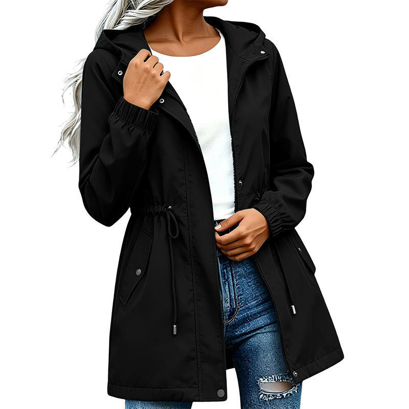🏷️ Halber Preis – jetzt zugreifen! ✨ Damen mittellänge Windjacke mit Kapuze