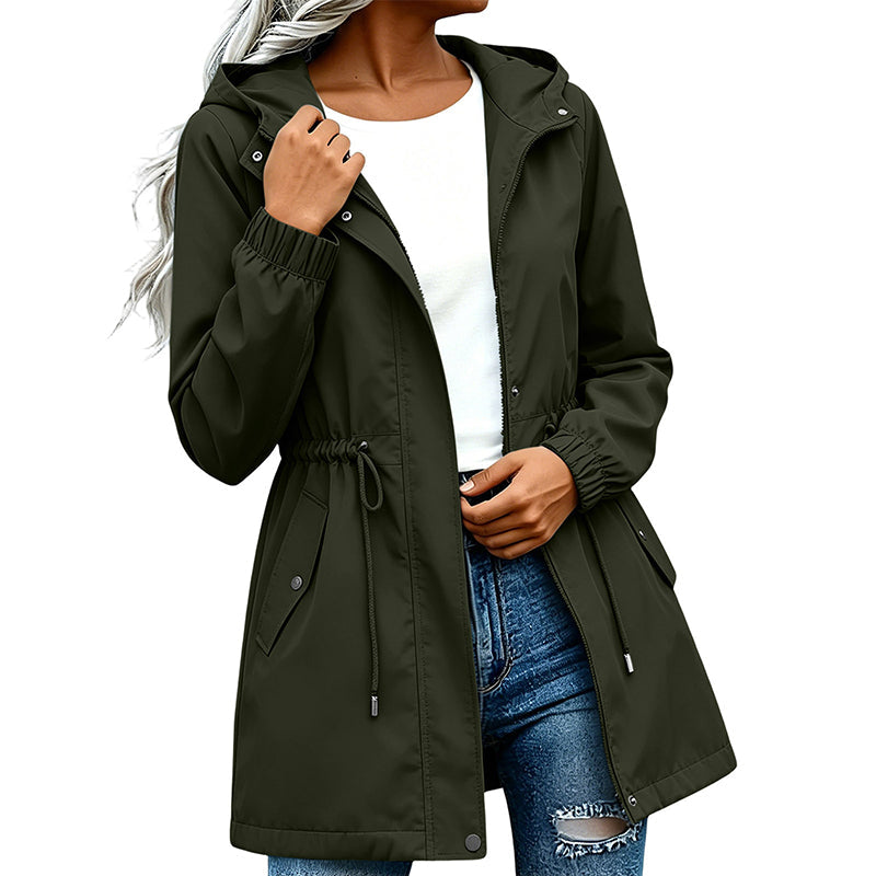 🏷️ Halber Preis – jetzt zugreifen! ✨ Damen mittellänge Windjacke mit Kapuze