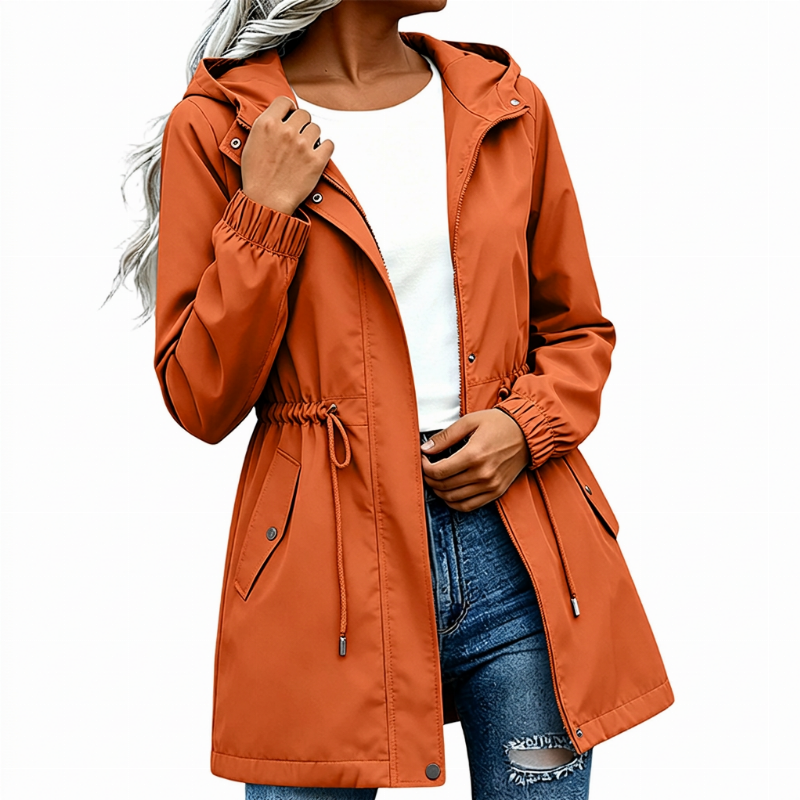 🏷️ Halber Preis – jetzt zugreifen! ✨ Damen mittellänge Windjacke mit Kapuze