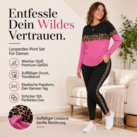 🏆 Unschlagbare Preise🔥🔥Verkaufsschlager – jetzt halber Preis! Zweiteiliges Freizeit-Set mit Leopardenmuster für Damen