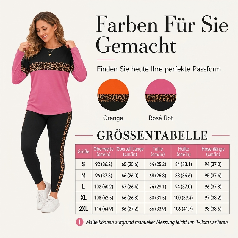 🏆 Verkaufsschlager – jetzt halber Preis! Zweiteiliges Freizeit-Set mit Leopardenmuster für Damen