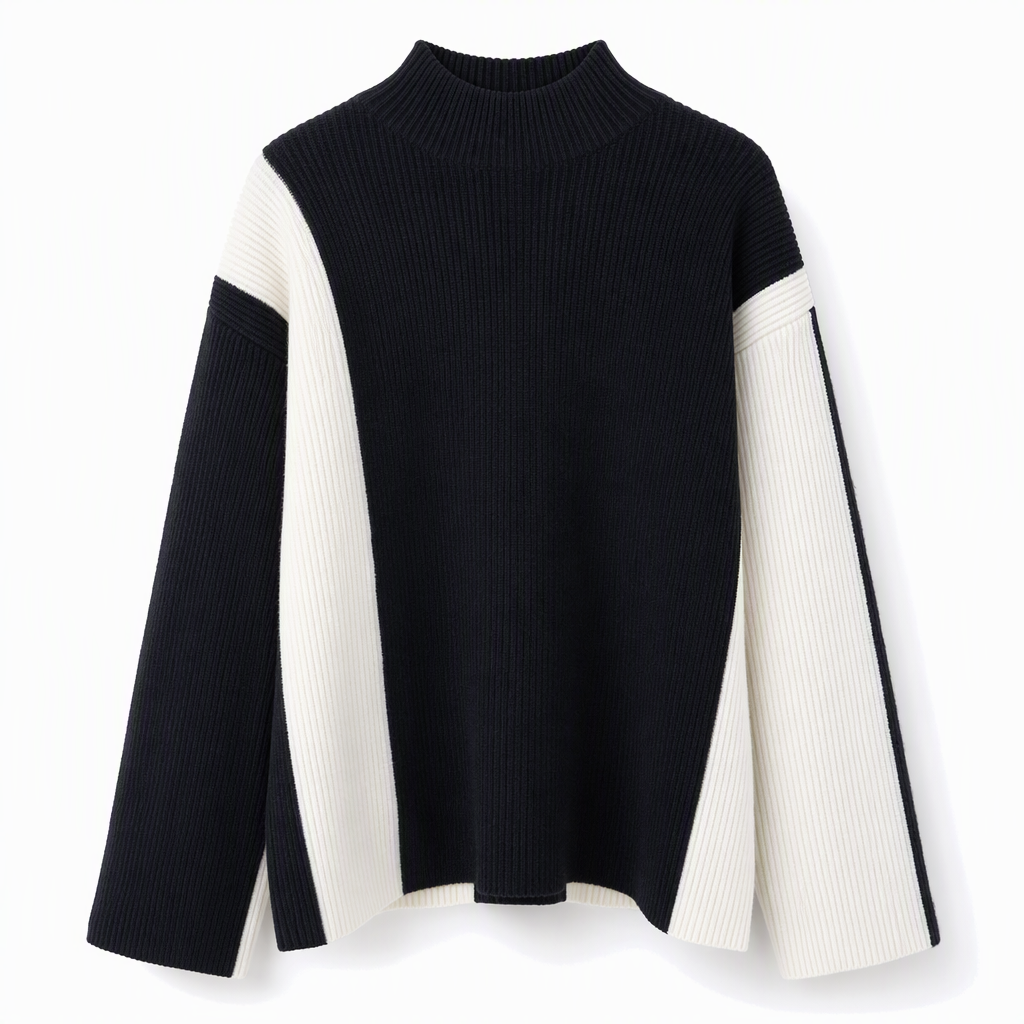 📢📢50%Rabatt!!!🎉✨Herbst-Winter Farbblock Strick Zweiteiler Damen – Verdickter Pullover und Rock