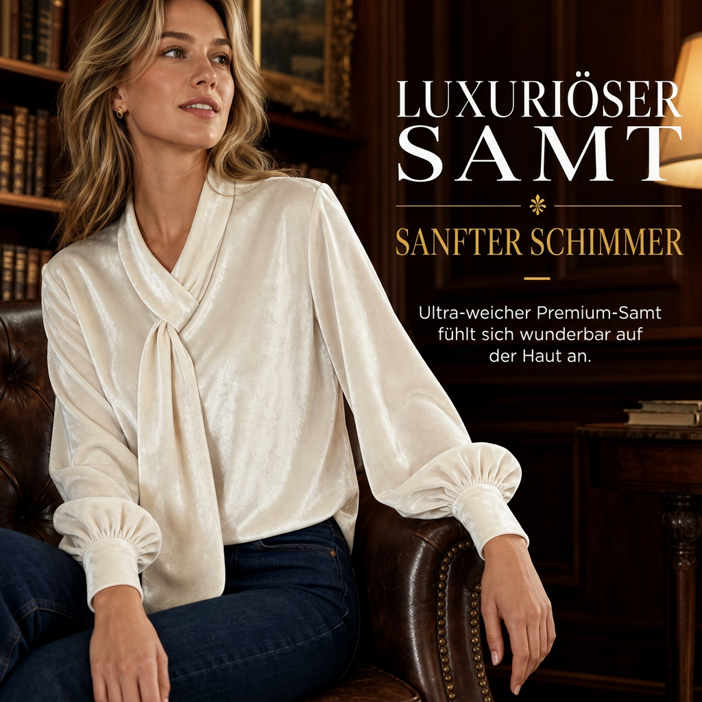 🔥Beliebtes Produkt ！✨Damen Samt Langarm-T-Shirt mit Schleifen-Design