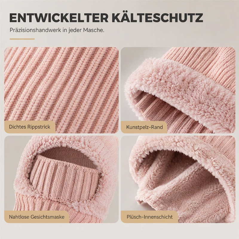 📢📢50%Rabatt!!!🎉✨Damen Winter Einteilige Gestrickte Mütze Schal Maske