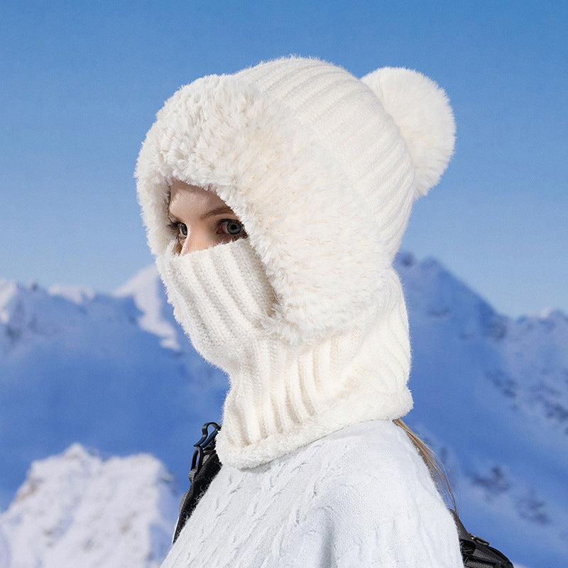 📢📢50%Rabatt!!!🎉✨Damen Winter Einteilige Gestrickte Mütze Schal Maske