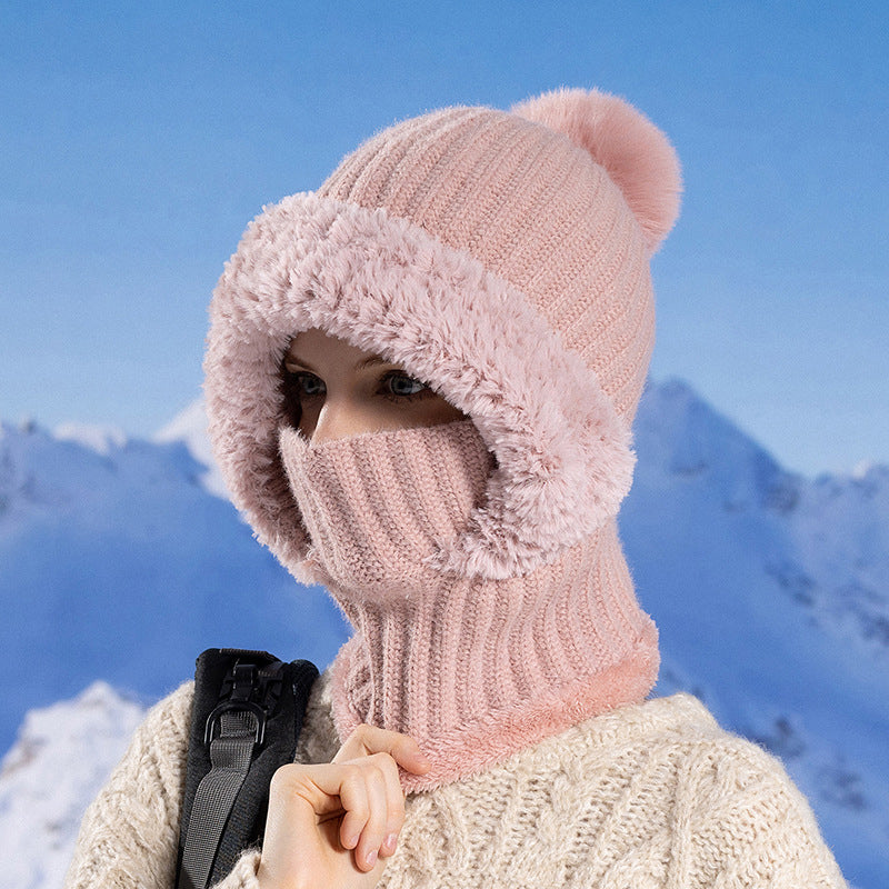 📢📢50%Rabatt!!!🎉✨Damen Winter Einteilige Gestrickte Mütze Schal Maske