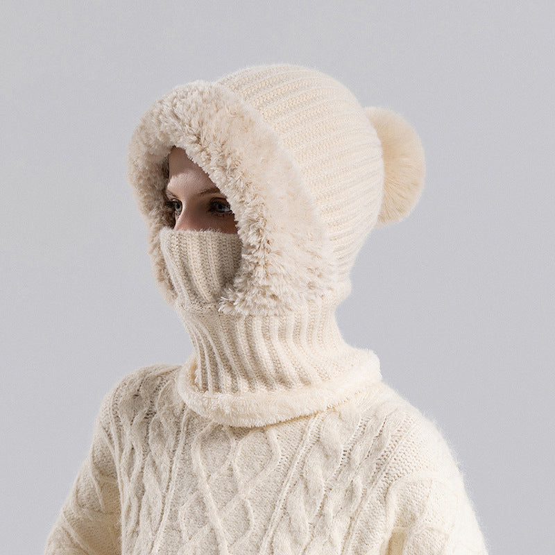 📢📢50%Rabatt!!!🎉✨Damen Winter Einteilige Gestrickte Mütze Schal Maske