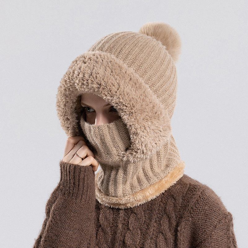 📢📢50%Rabatt!!!🎉✨Damen Winter Einteilige Gestrickte Mütze Schal Maske