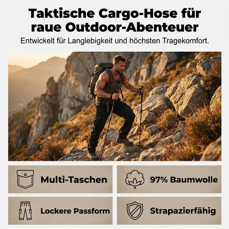 🔥Beliebtes Produkt ！✨Herren Cargo-Taktikhose aus Baumwolle