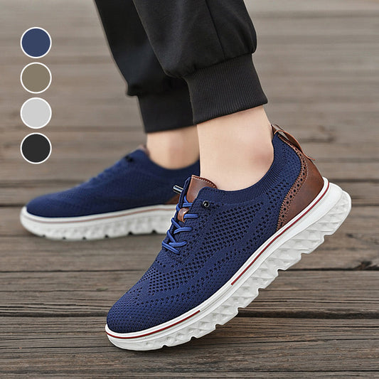🚨 Eilmeldung: 50% endet heute Nacht! Atmungsaktive, leichte Strick-Sneaker für Herren mit Patchwork-Design