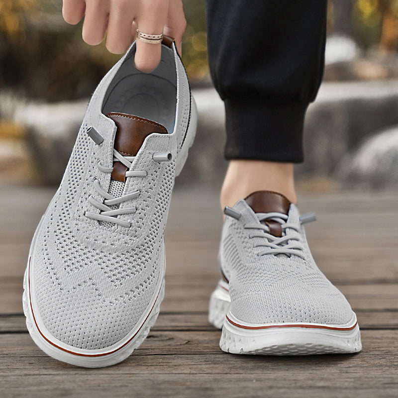 🚨 Eilmeldung: 50% endet heute Nacht! Atmungsaktive, leichte Strick-Sneaker für Herren mit Patchwork-Design
