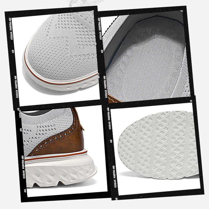 🚨 Eilmeldung: 50% endet heute Nacht! Atmungsaktive, leichte Strick-Sneaker für Herren mit Patchwork-Design