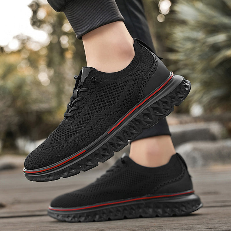 🚨 Eilmeldung: 50% endet heute Nacht! Atmungsaktive, leichte Strick-Sneaker für Herren mit Patchwork-Design