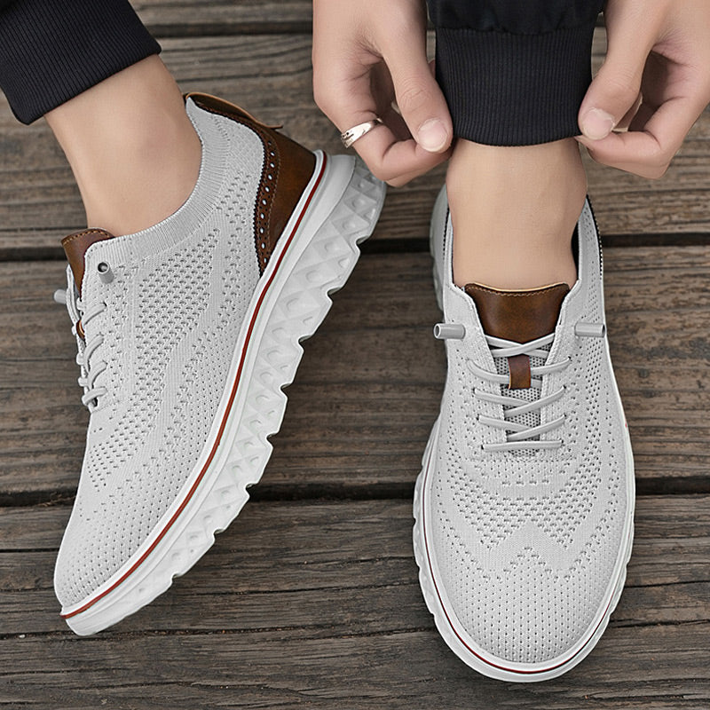 🚨 Eilmeldung: 50% endet heute Nacht! Atmungsaktive, leichte Strick-Sneaker für Herren mit Patchwork-Design
