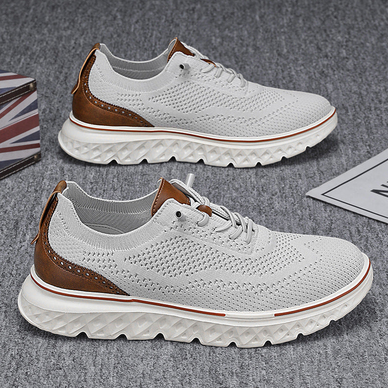 🚨 Eilmeldung: 50% endet heute Nacht! Atmungsaktive, leichte Strick-Sneaker für Herren mit Patchwork-Design