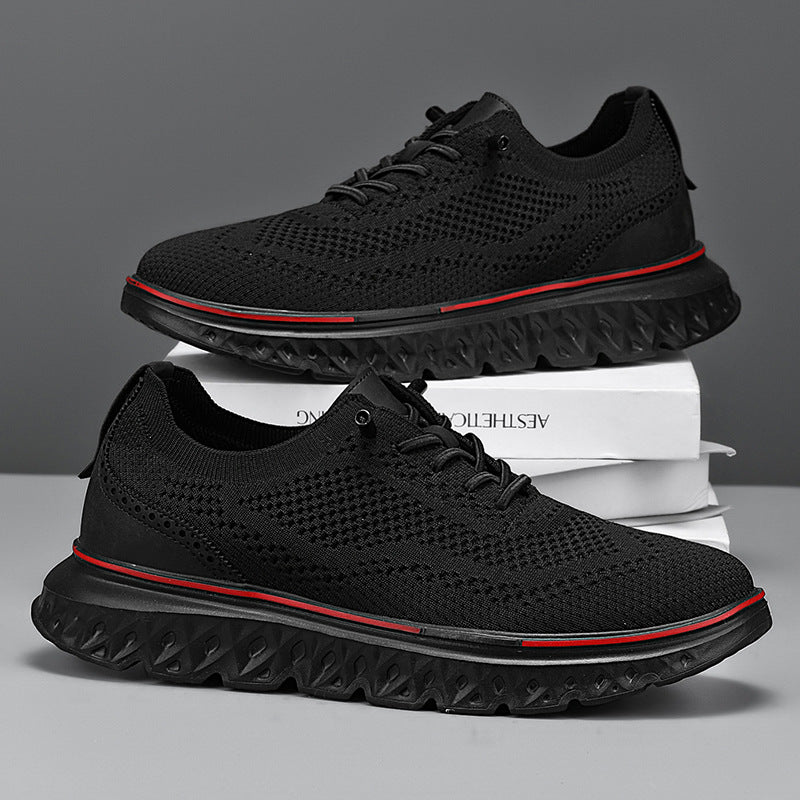 🚨 Eilmeldung: 50% endet heute Nacht! Atmungsaktive, leichte Strick-Sneaker für Herren mit Patchwork-Design