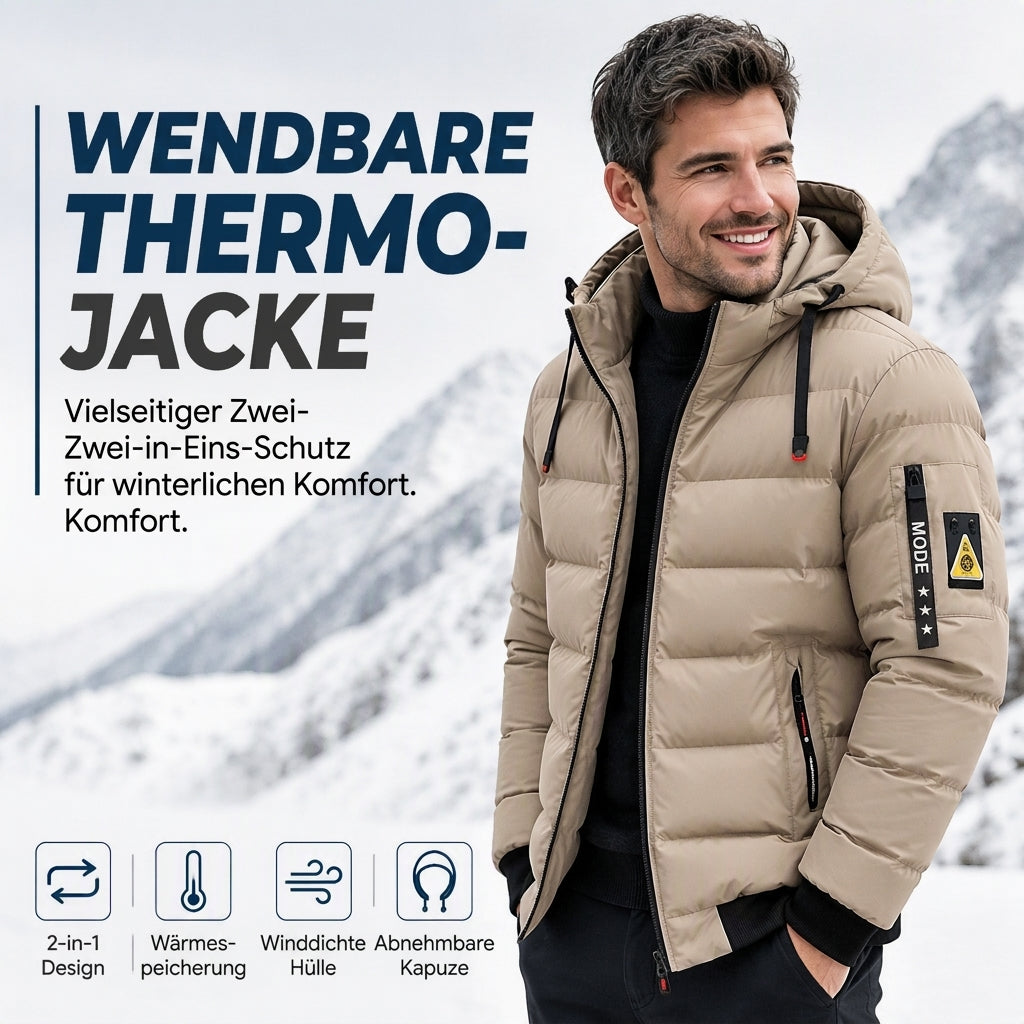🔥Beliebtes Produkt ！✨Wendbare warme Kapuzenjacke für Herren