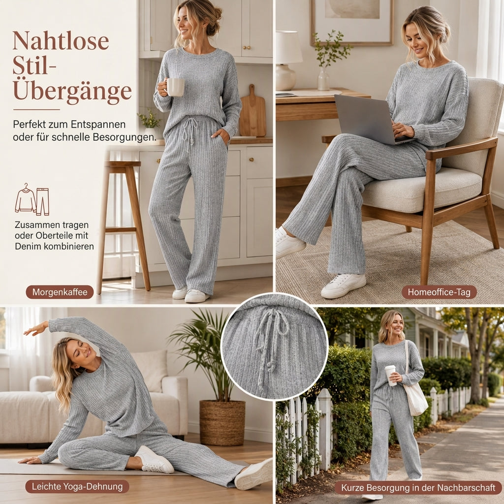 🔥Beliebtes Produkt ！✨Freizeit-Loungewear-Set aus Strick für Damen