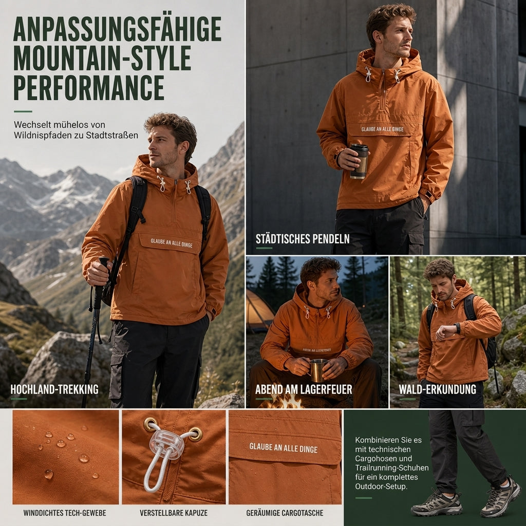 📢📢50%Rabatt!!!🎉✨Wasserabweisende Outdoor-Wanderjacke mit Kapuze und mehreren Taschen