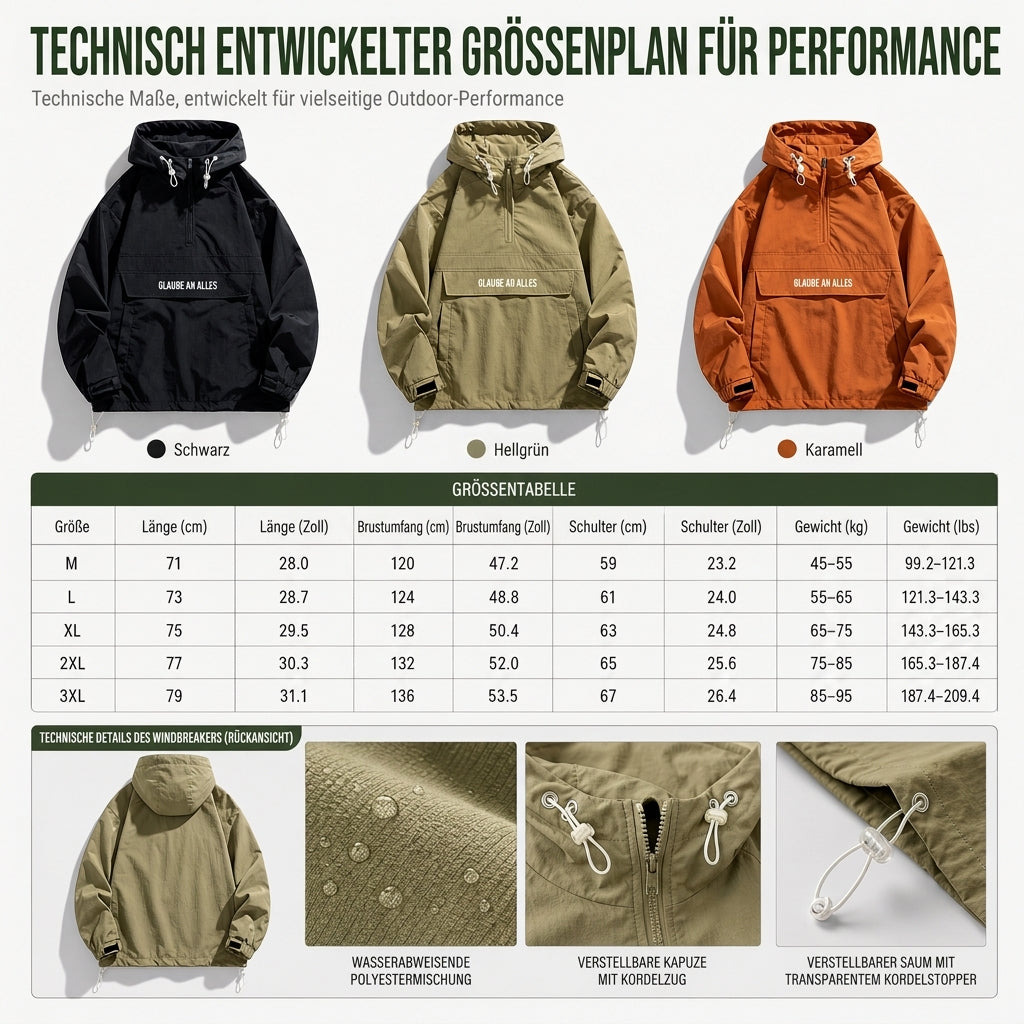📢📢50%Rabatt!!!🎉✨Wasserabweisende Outdoor-Wanderjacke mit Kapuze und mehreren Taschen