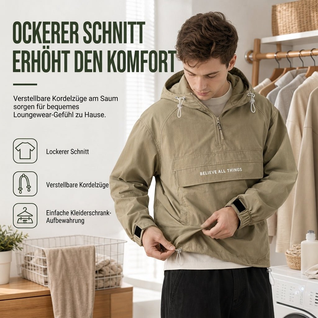 📢📢50%Rabatt!!!🎉✨Wasserabweisende Outdoor-Wanderjacke mit Kapuze und mehreren Taschen