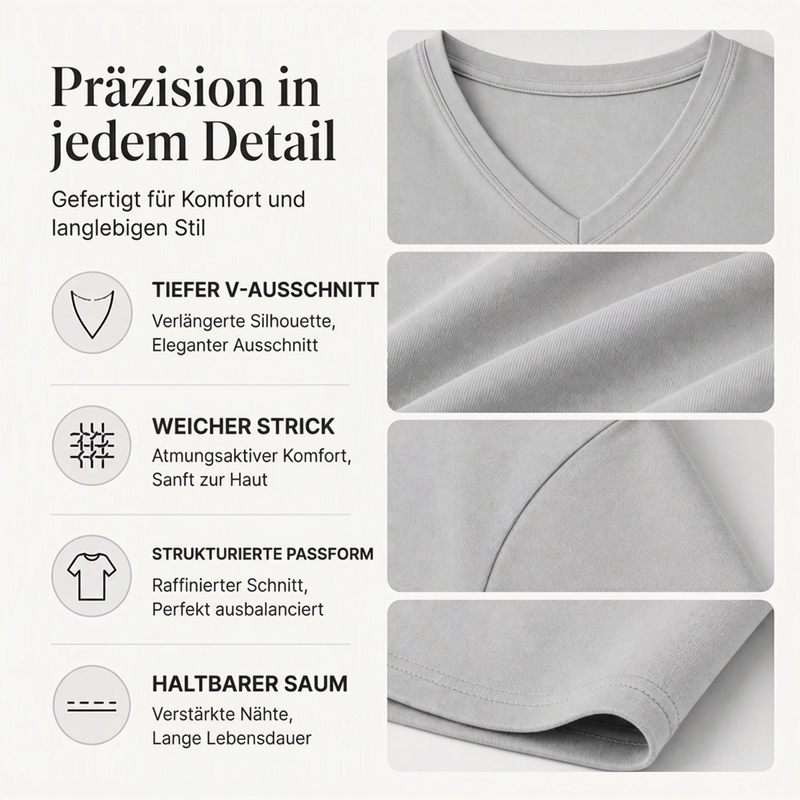 🙌 70% WiederkaufquoteLässiges Damen-Langarmshirt mit V-Ausschnitt