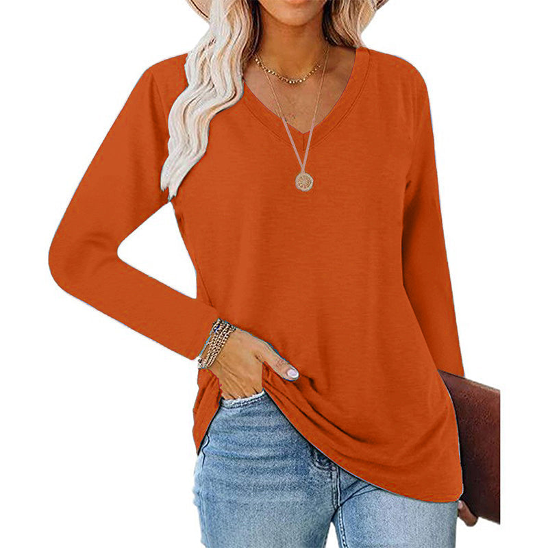 🙌 70% WiederkaufquoteLässiges Damen-Langarmshirt mit V-Ausschnitt