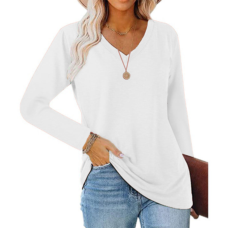 🙌 70% WiederkaufquoteLässiges Damen-Langarmshirt mit V-Ausschnitt