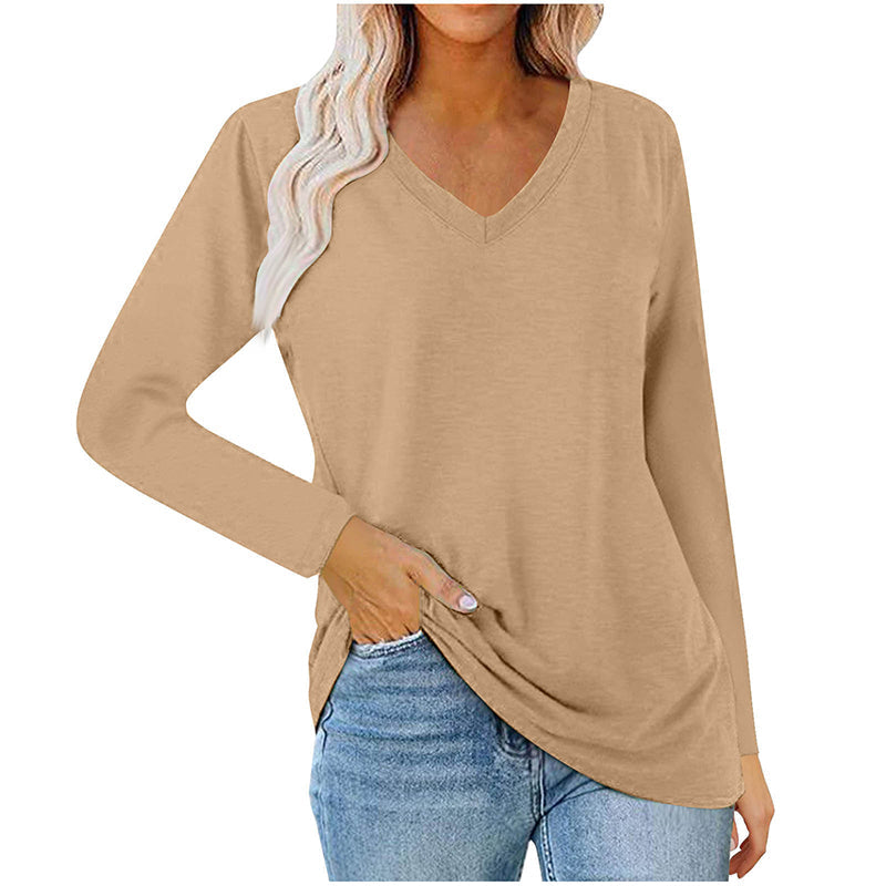 🙌 70% WiederkaufquoteLässiges Damen-Langarmshirt mit V-Ausschnitt
