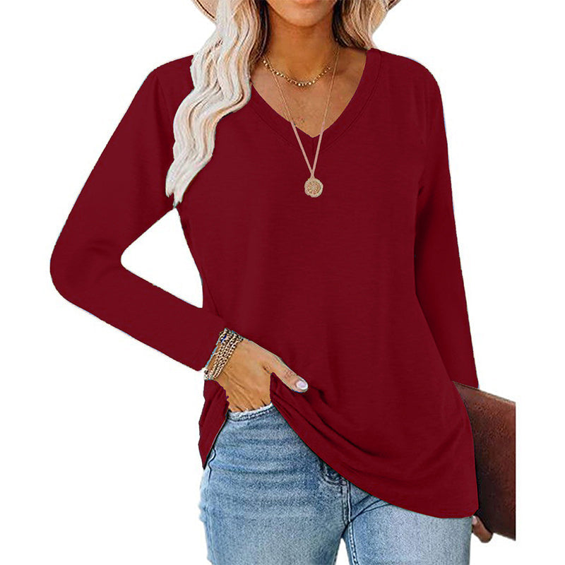 🙌 70% WiederkaufquoteLässiges Damen-Langarmshirt mit V-Ausschnitt