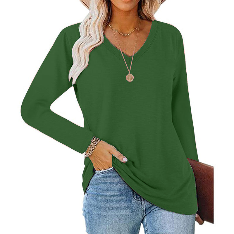 🙌 70% WiederkaufquoteLässiges Damen-Langarmshirt mit V-Ausschnitt