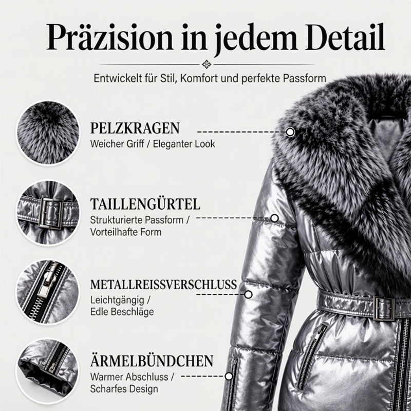 📢📢50%Rabatt!!!🎉✨Gesteppte Damenjacke mit Kunstfellkragen