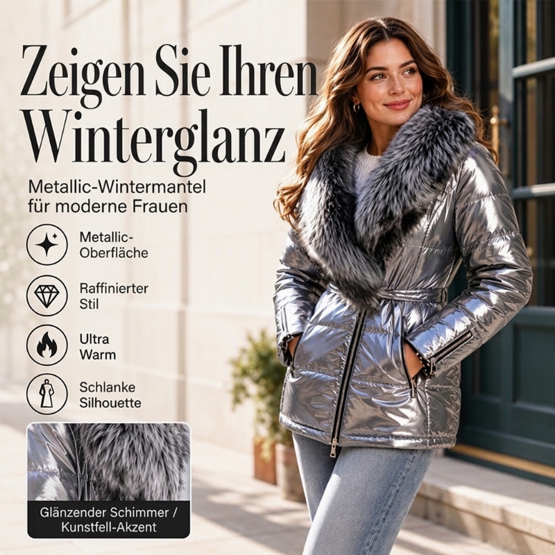 📢📢50%Rabatt!!!🎉✨Gesteppte Damenjacke mit Kunstfellkragen