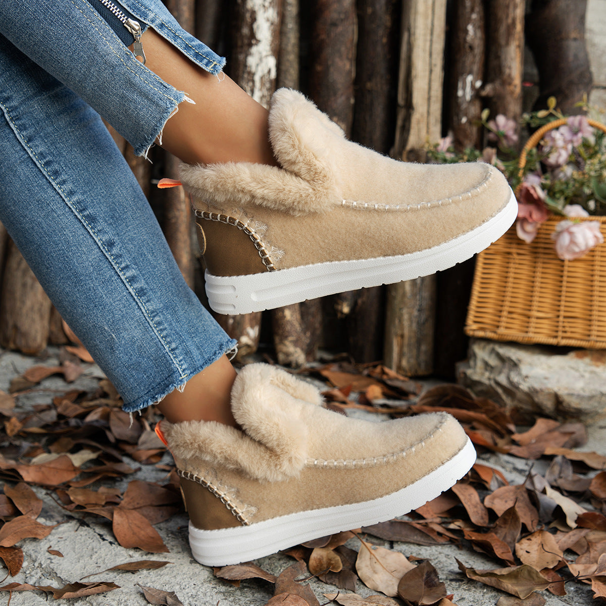 🙌 70% WiederkaufquoteDamen Anti-Rutsch Winterstiefeletten mit Kunstplüsch-Futter