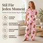 🌟 Der Look, den alle suchen – bei uns 50% günstiger!  Damen 3-teiliges Pyjama-Set mit Hochlandkuh-Print