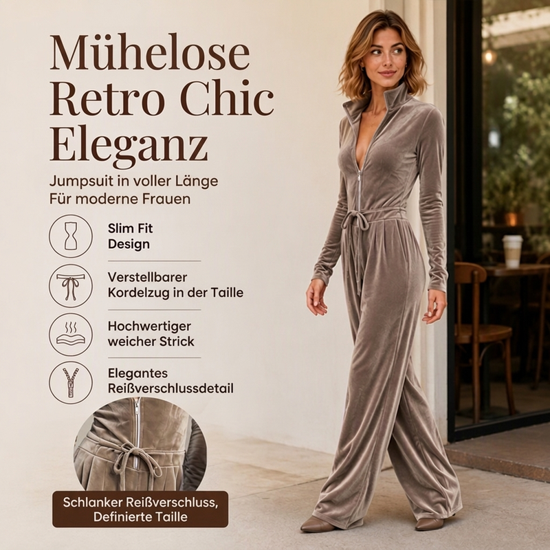 📢🎉50%Rabatt!!!🛍️✨Damen Schicker Samt-Overall mit Stehkragen