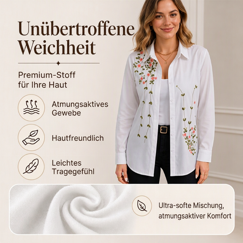 📢🎉50%Rabatt!!!🛍️✨Damen Blumendruck Langarmhemd