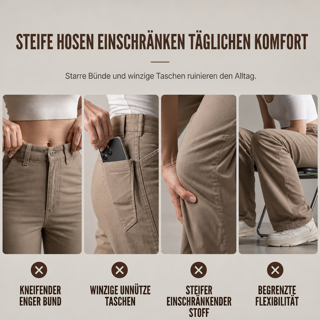 📢🎉50%Rabatt!!!🛍️✨Damen High Waist Wide Leg Baggy Cargohose mit Utility-Taschen, locker sitzende Baumwollmischhose